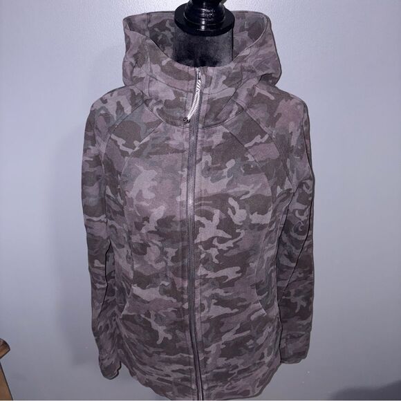 Lululemon Scuba Hoodie Jacket Women's 10 Camouflage Full Zip Light Cotton Fleece - Picture 2 of 12